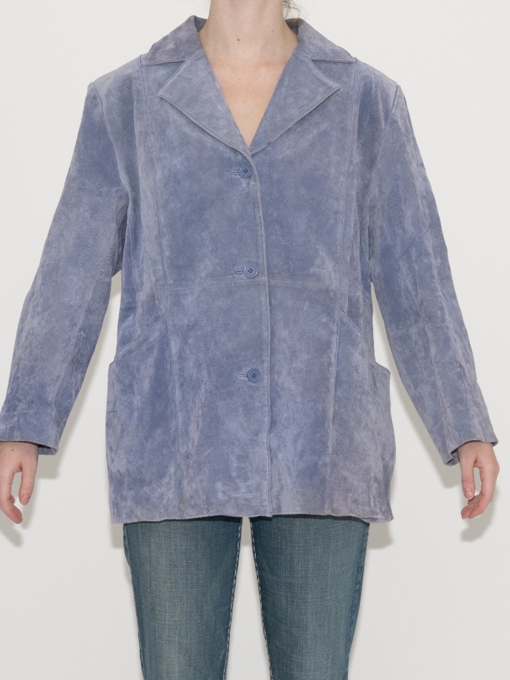 Vintage purple leather jacket size XL dialogue suede